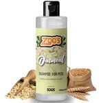 Zoo’s Pet Oatmeal Dog Shampoo for Cats and Pets Fast Absorbing Moisturize Skin Provides Relief to Dry, Itchy Skin While Softening Your Pet’s Coat - 1x Dog and Cat Shampoo (500ml / 16.9oz)