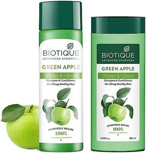 Biotique Bio Green Apple Fresh Daily Purifying Shampoo and Conditioner for Oily Scalp and Hair, 180m And Biotique Bio Green Apple Fresh Daily Purifying Shampoo And Conditioner, 190ml