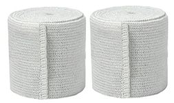 GT USA Organic Cotton Soft Woven White (2" Width, 2 Pack) | Cotton Elastic Bandage Wrap | Latex Free | Hook & Loop Fastener at One End | Hypoallergenic Compression Roll for Sprains & Injuries