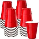 Business and Brands Red Plastic Cups, Disposable Cups 12oz (50 Pack) Solo Cups, Red Party Cups for Birthday,Party,Picnics, Weddings, Christmas, Anniversary