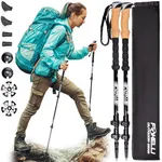 Foxelli Carbon Fiber Trekking Poles ââ‚¬â€œ Collapsible, Lightweight, Shock-Absorbent, Hiking, Walking & Running Sticks with Natural Cork Grips, Quick Locks, 4 Season/All Terrain Accessories and Car