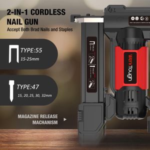Werktough 20V Cordless Nail Gun – Lightweight Electric Brad Nailer