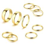 HAIAISO 10 Pcs Gold Knuckle Rings Set Stainless Steel Ring Simple Smooth Finger Stackable Rings Set for Women Plain Band Rings