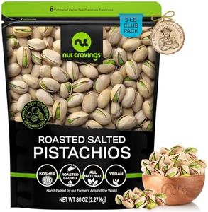NUT CRAVINGS - Freshly Roasted & Salted California Pistachios (80oz - 5 LB) Packed Fresh in Resealable Bag - Nut Snack - Healthy Protein Food, All Natural, Keto Friendly, Vegan, Kosher