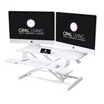 Opal Living Large 36" / 91.5 cm White Standing Desk Converter with Keyboard Raiser - Portable Adjustable Desk Riser - Stand Up Desk Converter Sit to Stand Desk Stand