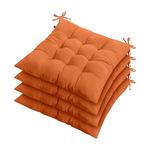 ZZZMRH Chair Cushions Pack of 4 Seat Pads for Dining Chairs,Garden Chair Cushions Tie On_9 Stitch_Terracotta Indoor/Outdoor Seat Cushions Comfortable Chair Pads for Kitchen Seat Pads 9 stitch cushions