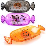 com-four® 3x Snack Bowl Halloween - Plastic Snack Plate in Candy Design - Party Tableware for Halloween and Theme Party (3 pieces - shell - colored)