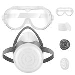 Anti-Dust Respirator, with 10 Pcs Filter Cottons, Anti-fog Goggle and Filter Box, Dust Masks for Building Work, Painting, Woodworking, Epoxy Resin, Organic Vapors, Spraying, Sanding, Chemicals