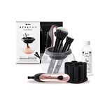 StylPro Gift Set Kit: Electric Makeup Brush Cleaner and Dryer Machine with 8 Brush Collars, Brush Cleanser - Fast, Automatic Spinning Brush Cleaner with Heat-Resistant Bowl (Blush)