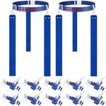 Twistover 10 Pcs Player Flag Football Set Adjustable Flag Football Belts with 3 Flags Per Belt Football Belt Play Wristbands (Blue)