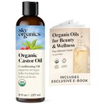 Sky Organics Organic Castor Oil, Hexane-Free Conditioning Oil to Support Strong, Fuller-Looking Hair, Lashes & Brows, Suitable for Dry Skin, Scalp and Weak or Brittle Hair, Vegan & 100% Pure, 236 ml