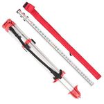 Aluminum Heavy Duty Surveying Tripod 62.2" and 9 FT Dual Sided Telescopic Aluminum Grade Rod，5/8” x 11 thread head for Precise Construction Measurement, Engineering, Land Surveying,Home Renovation