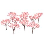 Yetaha 20pcs Model Trees Model Trains Scenery 6.5cm Cherry Blossom Model Trees for OO HO Scale Landscape Architecture Scenery Ornament Scenery Railroad Layout Scene Decoration