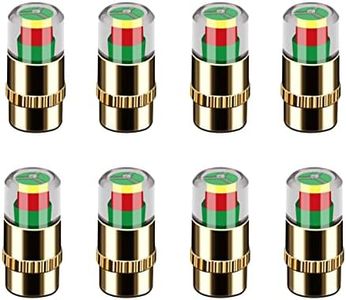 ANKIA 8Pcs Car Tire Pressure Monitor Valve Stem Caps Sensor Indicator 3 Color Eye Alert (Golden,2.2Bar 32PSI)