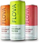 Flova Energy Drink, All Natural, Electrolytes and Minerals from Coconut Water, 4 Simple Easy to Pronounce Ingredients, 99% Juice, Assorted Pack of 12 Cans