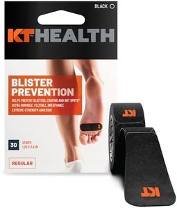 KT Health Blister Prevention Tape – 30 Precut Strips for Blister Protection, Strong Adhesive, Dermatologist Tested, Ideal for Athletes and Active Lifestyles – Black