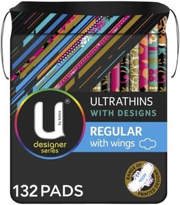 U by Kotex Designer Series Ultrathin Pads Regular with Wings 132 Pack