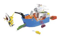 Dickie Toys 203779001 Shark Attack, Lifeboat + Die-Cast Vehicle, Light & Sound, Launch Ramp, Multicoloured, Größe: 41 x 18,5 x 22 cm