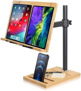 wishacc Book Stand for Reading Height Adjustable Hands Free Angle Adjustable Book Holder for Thick Books Textbook Rest (15.4 x 11 inches)
