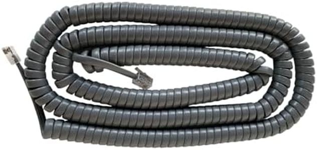 The VoIP Lounge 25 Foot Long Gray Handset Curly Cord for Avaya Lucent Definity 6400 Series Phone 6402 6402D 6408 6408D 6416D 6416DM 6424D 6424DM (See Full Description Below)