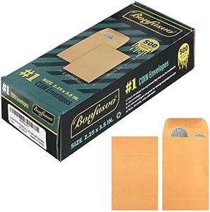Bonfasvo 500 Pack #1/3/5/7 Brown Coin Envelope Kraft Envelopes Classic Small Parts Envelopes with Self Adhesive Gummed Flap for Coins Cash Credit Cards
