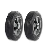 JYshuanghao Run-Flat Solid Rubber Replacement Tire 8inch" with axle for Hand Trucks, Wheelbarrows, Dollies, Trolleys and More – Run Flat with 550 lbs Max Load (2, 5/8")