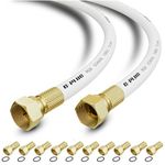 G-PLUG 50m RG6 Coaxial Cable Connectors Set – High-Speed Internet, Broadband and Digital TV Aerial, Satellite Cable Extension – Weather-Sealed Double Rubber O-Ring and Compression Connectors Black