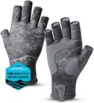 Tough Outdoors UV Fishing Gloves - Fingerless Fishing Gloves Men & Women - UPF 50+ Sun Gloves - UV Protection Kayaking Gloves - Sun Protection Fishing Gloves - Paddling Gloves & Sailing Gloves