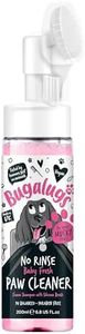 BUGALUGS Dog Paw Cleaner No Rinse Foam Cat & Dog shampoo with Silicone Brush Head, waterless grooming products. Travel friendly paw cleaner for dogs defeat muddy paws on the go (Baby Fresh)