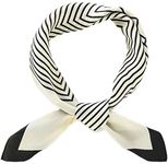 MAIRY Scarfs Women Silk Feeling Scarf Paisley Bandanas Stain White Head Scarves Hair Neck Scarves Lightweight Square Neckerchief Headwear Hijab,7308