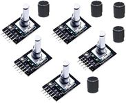 Teyleten Robot KY-040 Rotary Encoder Brick Sensor Module Switch Development 360 Degrees with Knobs Cap for Arduino AVR PIC 5pcs