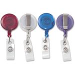 Advantus Translucent Retractable ID Card Reels, 30-Inch Extension, Assorted Colors, 4/Pack, 75464