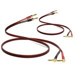 VVFLED 2 Pack 14 AWG Speaker Wire with Banana Plugs, 2x 3m HiFi OFC Speaker Cable with Gold-Plated Right Angle Banana Plugs to Banana Plugs Audio Cable Speaker Cord for Audiophile (3m / 9.8FT)