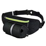 MYCARBON Running Belt with Water Bottle Holder Waterproof Bum Bag Cycling Waist Bag Jogging Belt Dog Walking Bag for Travel Holidays Camping Hiking Outdoor Fit for iPhone Pro Max Huawei Sumsung Green