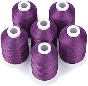 Simthread 6 Purple Polyester Machine Embroidery Threads 1000M(1100Yards) for Brother Babylock Janome Pfaff Singer Bernina Home Embroidery and Sewing Machines (Voilet Purple)