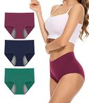 PULIOU Women Period Pants High waisted Heavy Flow Postpartum Underwear Leakproof Menstrual Knickers Extra Protection Pack of 3