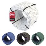 MAGMA Elastic Rope Roll | 8mm Diameter Bungee Cord Pool Cover Fishing Sailing Boating Camping and Tarpaulin Covers | Indoor, Outdoor, Tent, Kitchen, Workshop and Garden (50m, White)