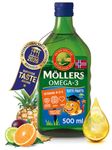 Moller’s ® | Omega 3 for kids Cod Liver Oil | Nordic Omega-3 Dietary Supplements with EPA, DHA, Vitamin A, D & E | Pure, Natural cod Liver Oil Liquid | 166-year-old-brand | Tutti Frutti Taste | 500 ml