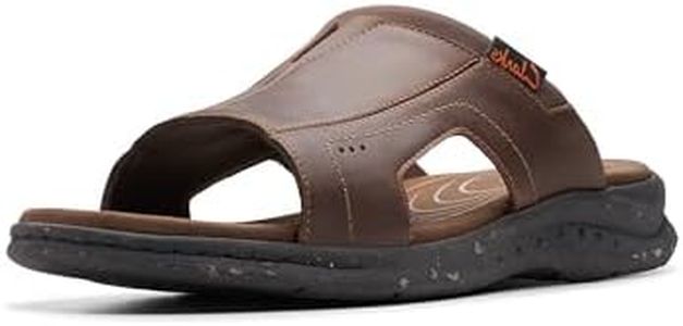 Clarks Collection Men's Walkford Band Slide Sandal, Beeswax Leather, 8.5 Wide US