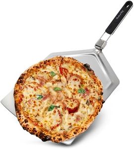 Checkered Chef Pizza Peel - Extra Large, Stainless Steel Metal Pizza Paddle with Folding Handle, Outdoor Pizza Oven Accessories - 13 Inch x 15 Inch