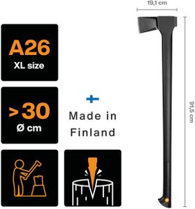 Fiskars XL Splitting Axe – 92cm Heavy-Duty Wood Chopper