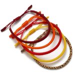 LUCKY BUDDHIST - 5 Tibetan lucky bracelets + Buddhist gift! - Handmade. Adjustable to your wrist. For men and women. Friendship bracelets made of braided fabric