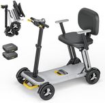 Paiseec L5 Mobility Scooter 32 lbs Ultra Lightweight, One-Step Folding Mobility Scooter, Electric Scooter with PAI Safety System, Airline Approved Mobility Scooter for Seniors (Grey, 30 Miles)