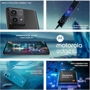 Motorola Moto Edge 40 Neo Smartphone, 12GB RAM 256GB, Black