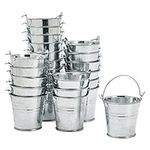 24 Pack Mini Metal Buckets with Han