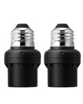 DEWENWILS Light Sensor Socket, Dusk to Dawn Sensor Socket, Light Bulb Socket for Light Fixtures, Compatible with Incandescent/CFL/LED/Halogen Bulbs, Black, 2 Pack