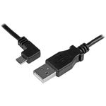 StarTech.com 2m 6 ft Micro-USB Charge-and-Sync Cable - Left-Angle Micro-USB - M/M - USB to Micro USB Charging Cable - 24 AWG (USBAUB2MLA), Black