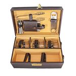 CARUZILA Bar Accessories Mega Bar Set Portable Leatherette Briefcase Bar Set Bar Set Bar Set for Picnic Bar Set for Travel Bar Set for Car Whiskey Glasses