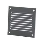 100x100mm / 4x4" inch Grey Metal Air Vent Grille Cover with Insect Mesh - Ventilation Cover