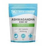 Ashwagandha Organic KSM-66 Tablets 3000mg | 6 Month Daily Supply |360 High Strength Supplement Tablet (Not Capsule or Powder) | Made in UK | Vegan